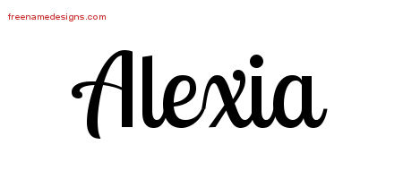 Handwritten Name Tattoo Designs Alexia Free Download
