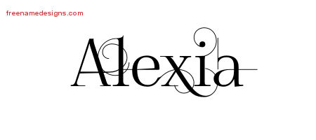 Decorated Name Tattoo Designs Alexia Free
