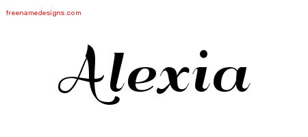 Art Deco Name Tattoo Designs Alexia Printable