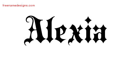 Old English Name Tattoo Designs Alexia Free