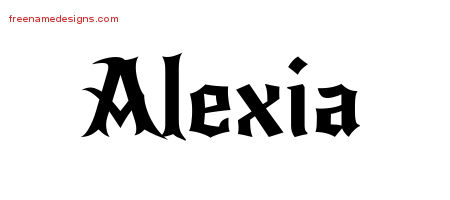 Gothic Name Tattoo Designs Alexia Free Graphic