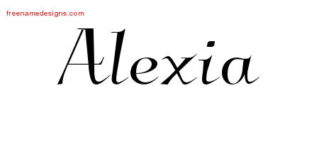 Elegant Name Tattoo Designs Alexia Free Graphic