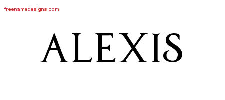 Regal Victorian Name Tattoo Designs Alexis Graphic Download