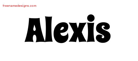Groovy Name Tattoo Designs Alexis Free Lettering