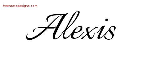 Calligraphic Name Tattoo Designs Alexis Free Graphic