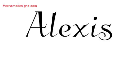 Elegant Name Tattoo Designs Alexis Free Graphic