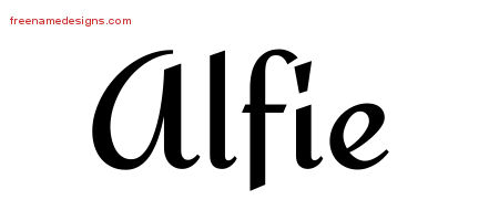 Calligraphic Stylish Name Tattoo Designs Alfie Free Graphic
