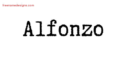 Typewriter Name Tattoo Designs Alfonzo Free Printout