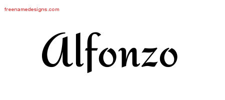 Calligraphic Stylish Name Tattoo Designs Alfonzo Free Graphic