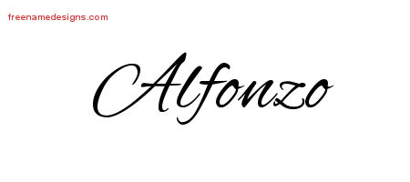 Cursive Name Tattoo Designs Alfonzo Free Graphic