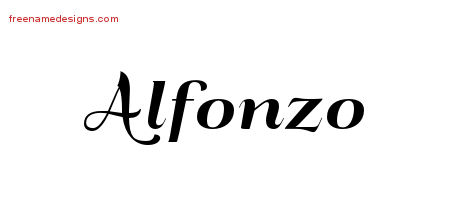 Art Deco Name Tattoo Designs Alfonzo Graphic Download