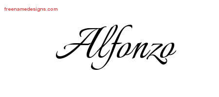 Calligraphic Name Tattoo Designs Alfonzo Free Graphic
