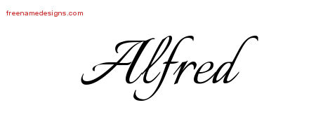 Calligraphic Name Tattoo Designs Alfred Free Graphic