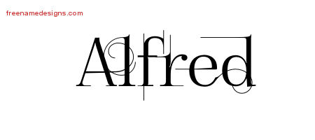 Decorated Name Tattoo Designs Alfred Free Lettering