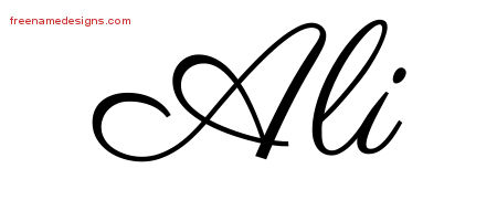 Classic Name Tattoo Designs Ali Printable