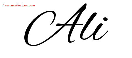 Cursive Name Tattoo Designs Ali Free Graphic