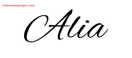 Cursive Name Tattoo Designs Alia Download Free