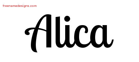 Handwritten Name Tattoo Designs Alica Free Download