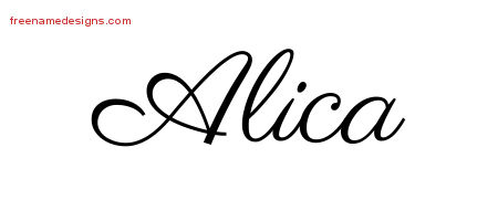 Classic Name Tattoo Designs Alica Graphic Download