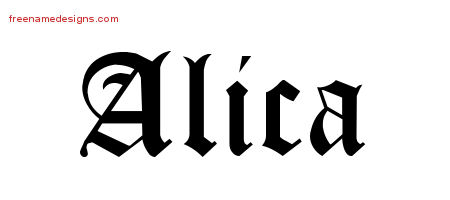 Blackletter Name Tattoo Designs Alica Graphic Download
