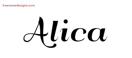 Art Deco Name Tattoo Designs Alica Printable