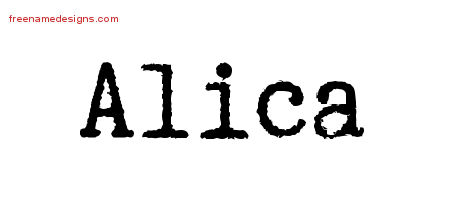 Typewriter Name Tattoo Designs Alica Free Download