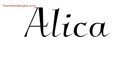 Elegant Name Tattoo Designs Alica Free Graphic