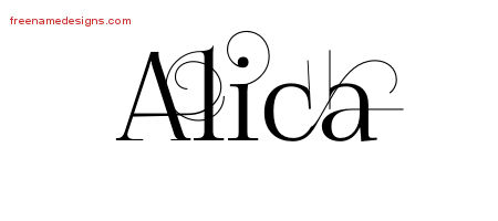 Decorated Name Tattoo Designs Alica Free
