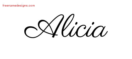 Classic Name Tattoo Designs Alicia Graphic Download