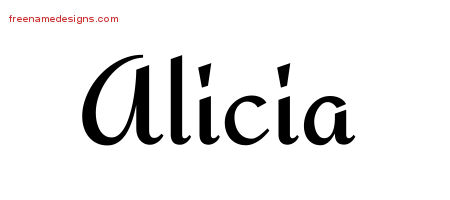 Calligraphic Stylish Name Tattoo Designs Alicia Download Free