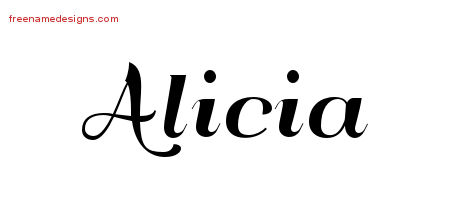 Art Deco Name Tattoo Designs Alicia Printable