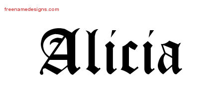 Blackletter Name Tattoo Designs Alicia Graphic Download