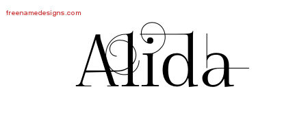 Decorated Name Tattoo Designs Alida Free