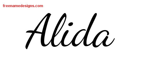 Lively Script Name Tattoo Designs Alida Free Printout