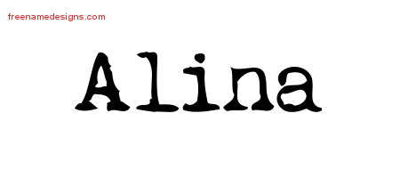 Vintage Writer Name Tattoo Designs Alina Free Lettering