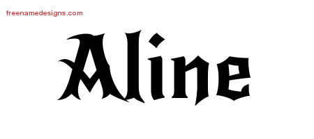 Gothic Name Tattoo Designs Aline Free Graphic