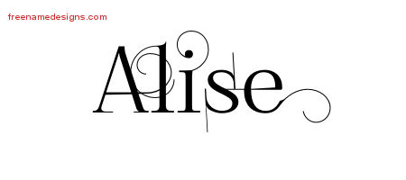 Decorated Name Tattoo Designs Alise Free