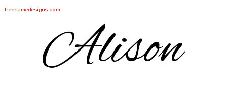 Cursive Name Tattoo Designs Alison Download Free