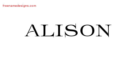 Flourishes Name Tattoo Designs Alison Printable