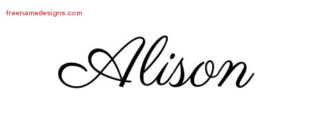 Classic Name Tattoo Designs Alison Graphic Download