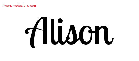 Handwritten Name Tattoo Designs Alison Free Download