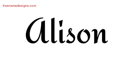 Calligraphic Stylish Name Tattoo Designs Alison Download Free