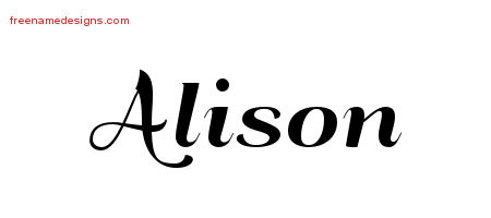Art Deco Name Tattoo Designs Alison Printable