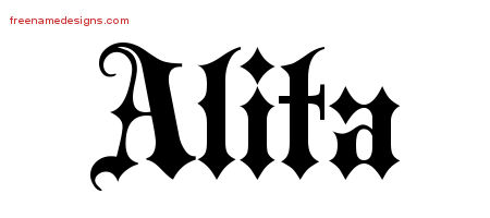 Old English Name Tattoo Designs Alita Free
