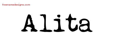 Vintage Writer Name Tattoo Designs Alita Free Lettering