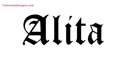 Blackletter Name Tattoo Designs Alita Graphic Download