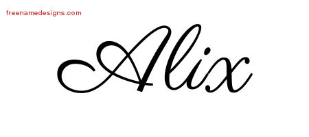 Classic Name Tattoo Designs Alix Graphic Download