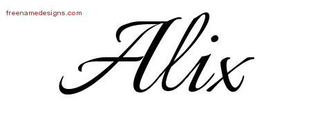 Calligraphic Name Tattoo Designs Alix Download Free