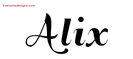 Art Deco Name Tattoo Designs Alix Printable