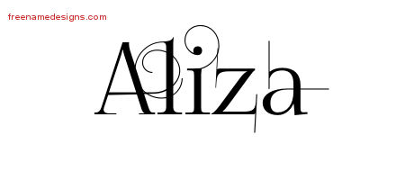 Decorated Name Tattoo Designs Aliza Free